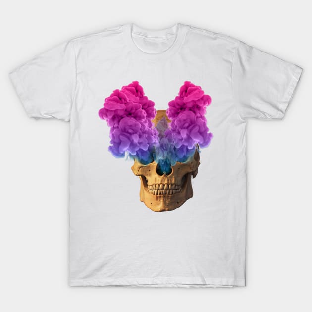 Subtle Bi Flag Halloween Skull T-Shirt by Gedwolcraeft